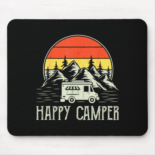 Glücklicher Camper Kleinkind Junge lustig vintage Mousepad (Vorne)