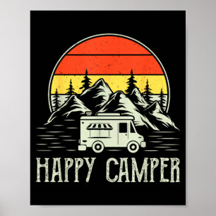Glücklicher Camper Kleinkind Junge lustig vintage Poster