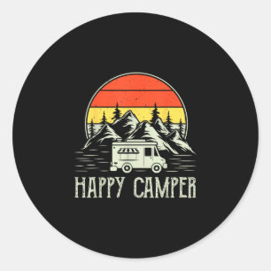 Glücklicher Camper Kleinkind Junge lustig vintage  Runder Aufkleber