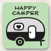 Glücklicher Camper Kunststoffuntersetzer für Wohnw Getränkeuntersetzer (Vorderseite)