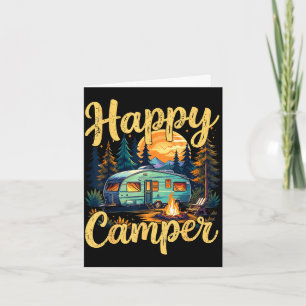 Glücklicher Camper lustiger Camping Lagerfeuer Kle Karte