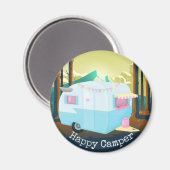 Glücklicher Camper Magnet (Vorderseite/Rückseite)
