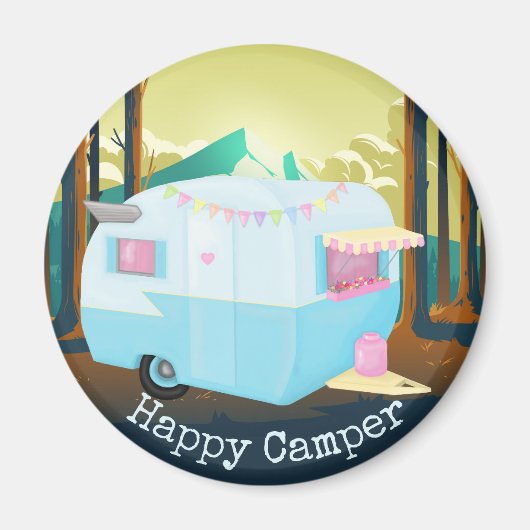 Glücklicher Camper Magnet (Vorne)