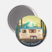 Glücklicher Camper Magnet (Vorderseite/Rückseite)