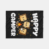 Glücklicher Camper Marshmallow Lustiges Camping Mä Fleecedecke (Vorderseite (Horizontal))
