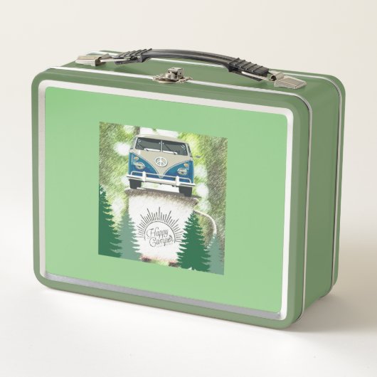 glücklicher Camper Metall Brotdose (Vorderseite)