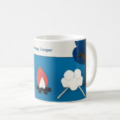 Glücklicher Camper mit individuellem Text mit Feue Kaffeetasse (VorderseiteRechts)