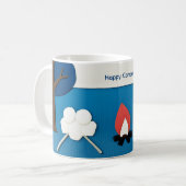 Glücklicher Camper mit individuellem Text mit Feue Kaffeetasse (Vorderseite Links)