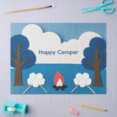 Glücklicher Camper mit individuellem Text mit Feue Seidenpapier (Basteln)