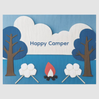 Glücklicher Camper mit individuellem Text mit Feue Seidenpapier