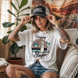 Glücklicher Camper mit Wohnwagen Tri-Blend Shirt