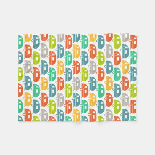 glücklicher Camper| Modern Camper Blanket Brights Fleecedecke (Vorderseite (Horizontal))