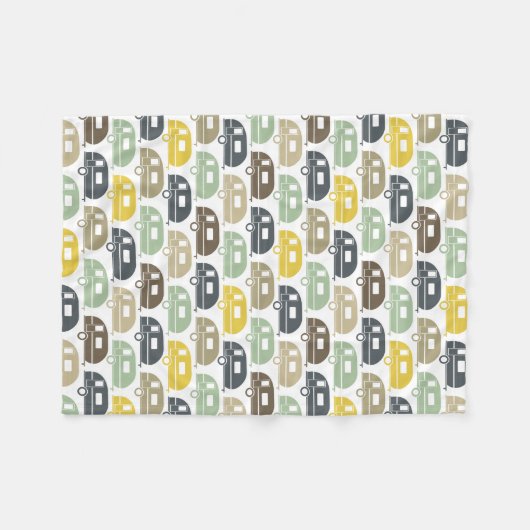 glücklicher Camper| Moderne Camper Blanket Retro B Fleecedecke (Vorderseite (Horizontal))