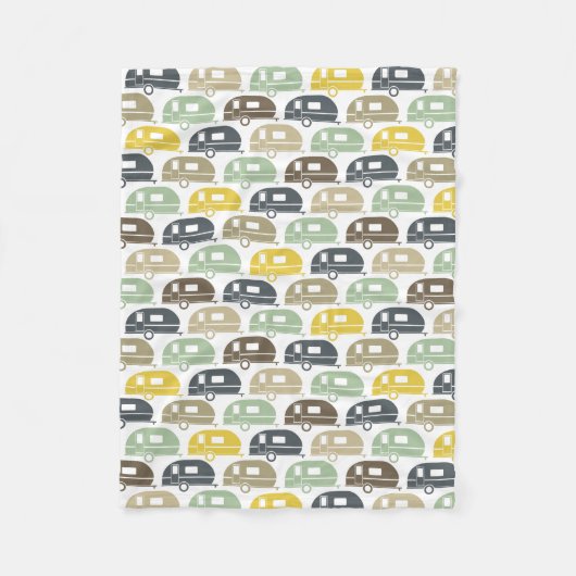 glücklicher Camper| Moderne Camper Blanket Retro B Fleecedecke (Vorderseite)