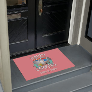 glücklicher Camper Pink Campingplatz Willkommen Fußmatte
