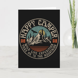 Glücklicher Camper Retro Vintage Camping Wandern B Karte