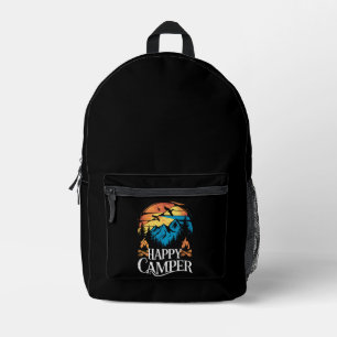 Glücklicher Camper Retro Vintage passendes Camping Bedruckter Rucksack