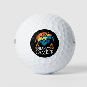Glücklicher Camper Retro Vintage passendes Camping Golfball