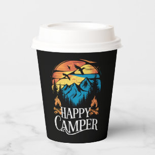 Glücklicher Camper Retro Vintage passendes Camping Pappbecher