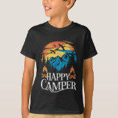 Glücklicher Camper Retro Vintage passendes Camping T-Shirt (Vorderseite)