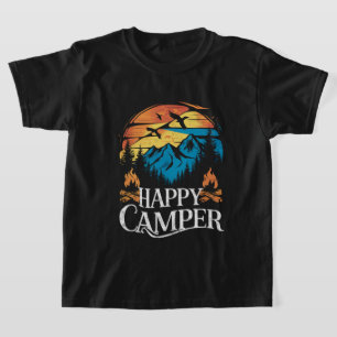 Glücklicher Camper Retro Vintage passendes Camping T-Shirt