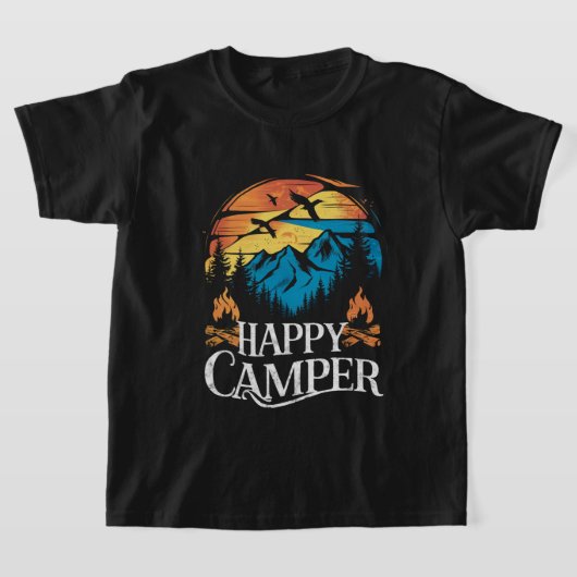 Glücklicher Camper Retro Vintage passendes Camping T-Shirt (Ablage )
