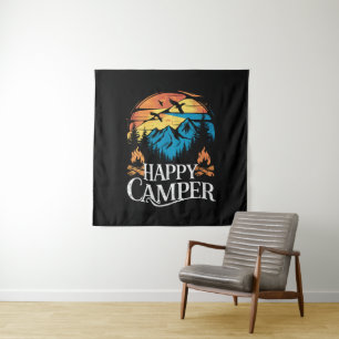 Glücklicher Camper Retro Vintage passendes Camping Wandteppich