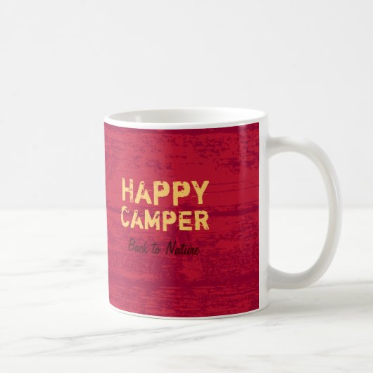 Glücklicher Camper Rustikaler Maßgeschneiderter Ca Kaffeetasse (Rechts)