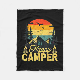 Glücklicher Camper rustikales Outdoor-Abenteuer-De Fleecedecke
