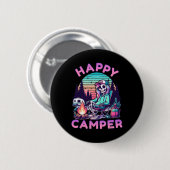 Glücklicher Camper Skelett Camping Lustiger Sommer Button (Vorne & Hinten)