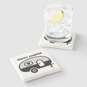Glücklicher Camper Stein Coaster Steinuntersetzer