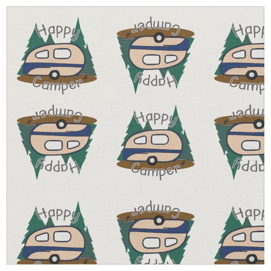 glücklicher Camper Stoff (Nahaufnahme)