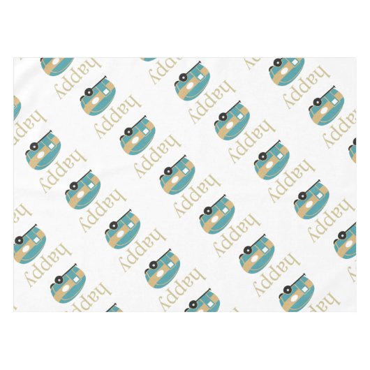 glücklicher Camper Tischdecke (Vorderseite (Horizontal))