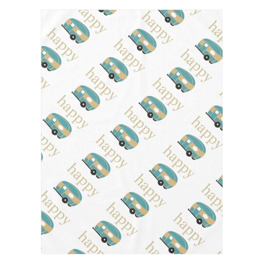 glücklicher Camper Tischdecke (Vorderseite)