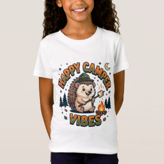 Glücklicher Camper Vibes Süßes Igel T-Shirt | Kind