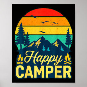 Glücklicher Camper vintage Outdoor-Abenteuer  Poster