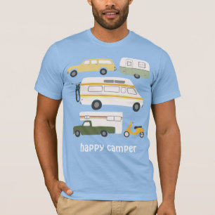 GLÜCKLICHER CAMPER? Vintages Camping Anhänger RV C T-Shirt