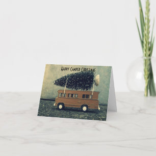 Glücklicher Camper Weihnachts-Flaschenbürstenbaum Karte