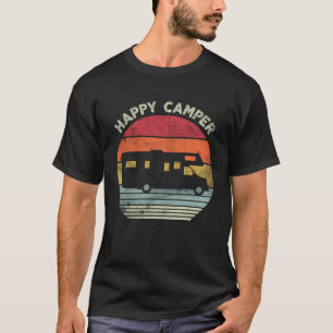 Glücklicher Camper Wohnmobil Camping Retro Vintage T-Shirt