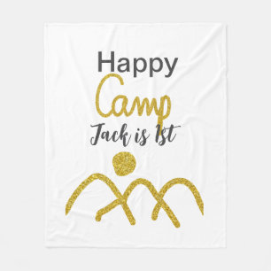 Glücklicher Camping-Camper ein Geburtstag Kinder g Fleecedecke