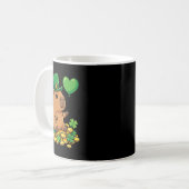 Glücklicher Capyra St. Patrick's Day Kleeblatt Lep Kaffeetasse (Vorderseite Links)
