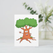 glücklicher Cartoon-Baum Postkarte (Stehend Vorderseite)