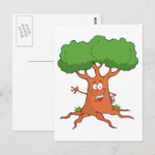 glücklicher Cartoon-Baum Postkarte (Vorne/Hinten)