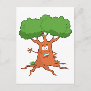 glücklicher Cartoon-Baum Postkarte