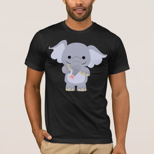 Glücklicher Cartoon-Elefant-T - Shirt (Vorderseite)