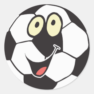 glücklicher Cartoon-Fußball Runder Aufkleber