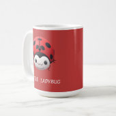 Glücklicher Cartoon-Marienkäfer als Geschenk Kaffeetasse (Vorderseite Links)