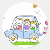 glücklicher Cartoon Runder Aufkleber (Vorderseite)