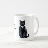 Glücklicher Caturday Schwarze Katze Kaffeetasse (VorderseiteRechts)