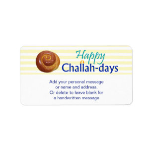 Glücklicher Challah-Taggeschenk-Umbau Adressaufkleber
